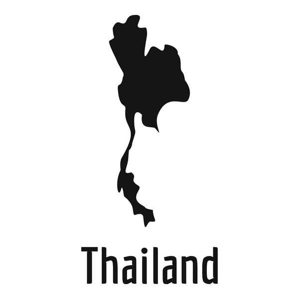 Carte Thaïlande en vecteur noir simple — Image vectorielle