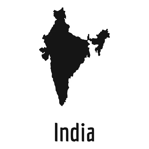 Egyszerű fekete vektoros Térkép India — Stock Vector