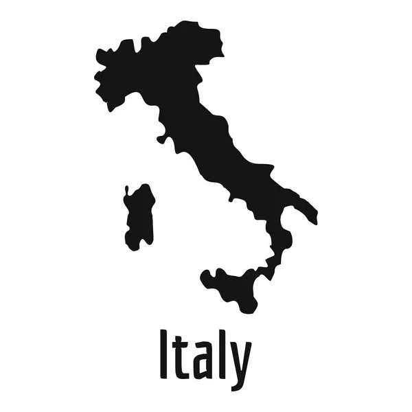 Карта Италии в чёрном векторе проста — стоковый вектор