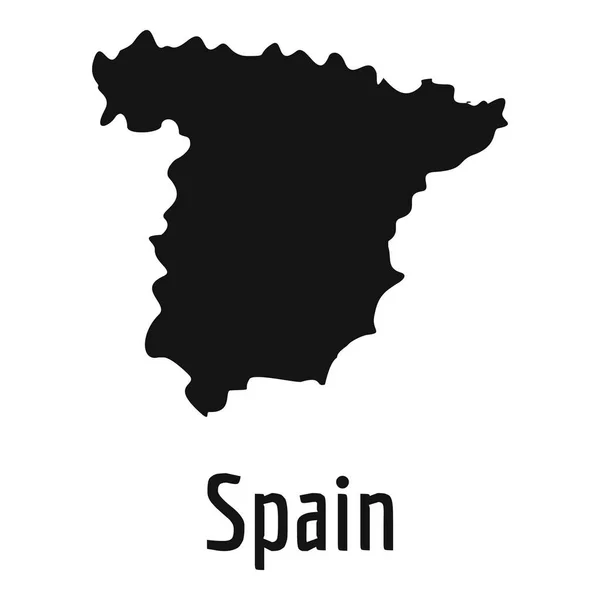 Spain map in black vector simple — Stock Vector