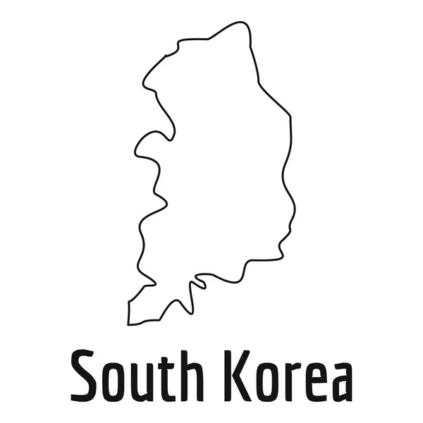 Zuid-Korea kaart dunne lijn vector eenvoudige — Stockvector
