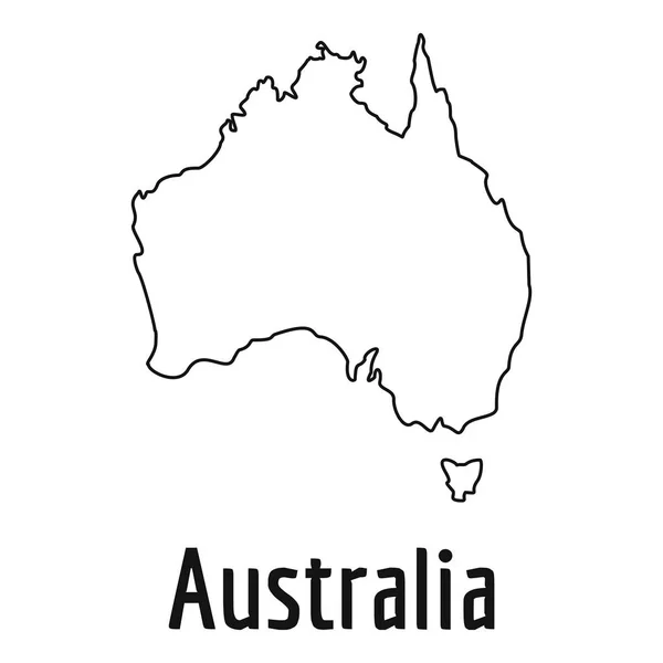 Australia mappa vettore linea sottile semplice — Vettoriale Stock