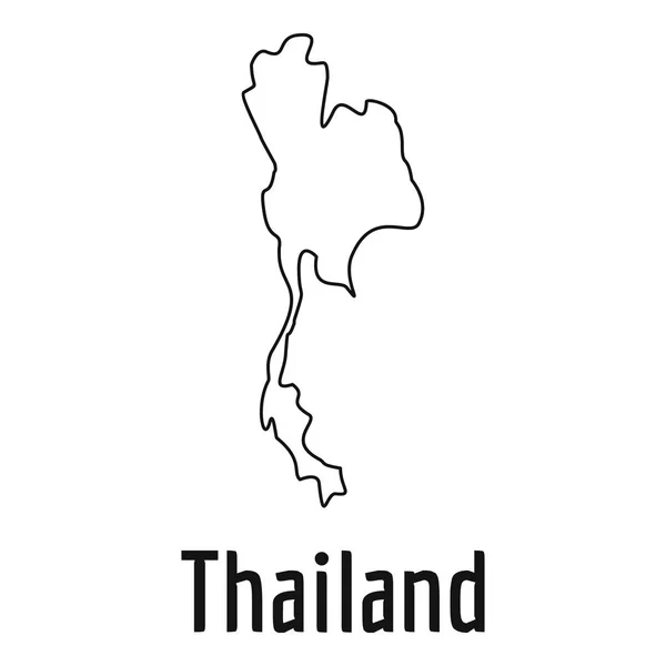 Thailand peta garis vektor tipis sederhana - Stok Vektor