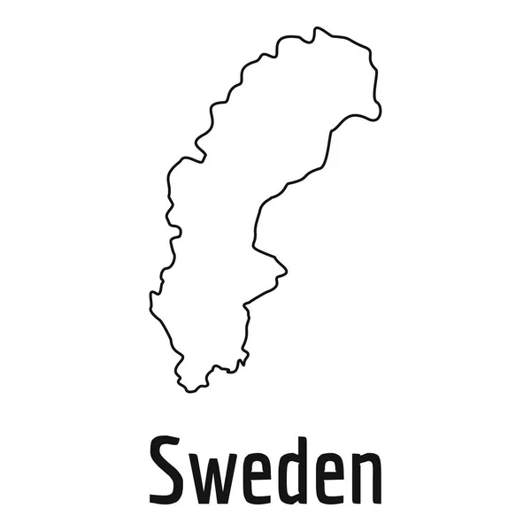 Sweden map thin line vector simple — Stock Vector