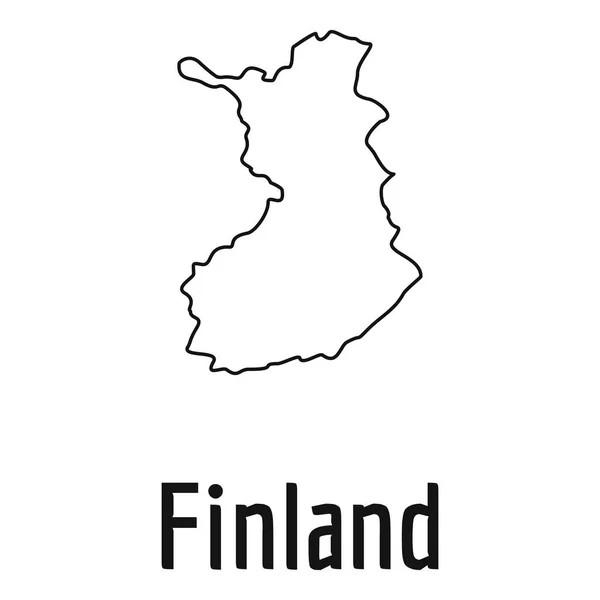 Finland map thin line vector simple — Stock Vector