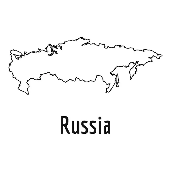 Russie carte mince vecteur de ligne simple — Image vectorielle