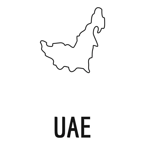 Spojené arabské emiráty mapa tenká linie vektor jednoduché — Stockový vektor