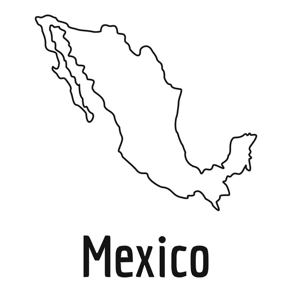 México mapa linha fina vetor simples —  Vetores de Stock