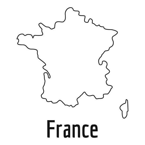 Francia mapa de línea delgada vector simple — Vector de stock