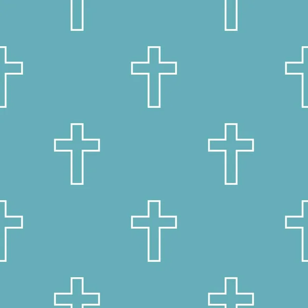 Catholic cross pattern seamless blue