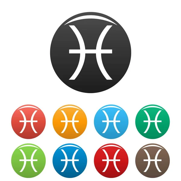 Gemelli segno zodiacale icone set vettore semplice — Vettoriale Stock
