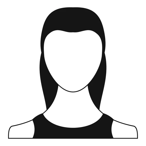Vetor de ícone de avatar feminino simples — Vetor de Stock