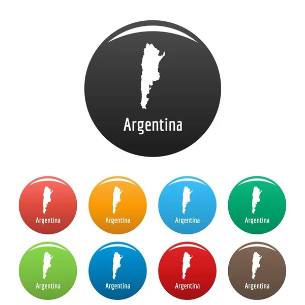 シンプルな黒のセット ベクトルでアルゼンチン地図 — ストックベクタ