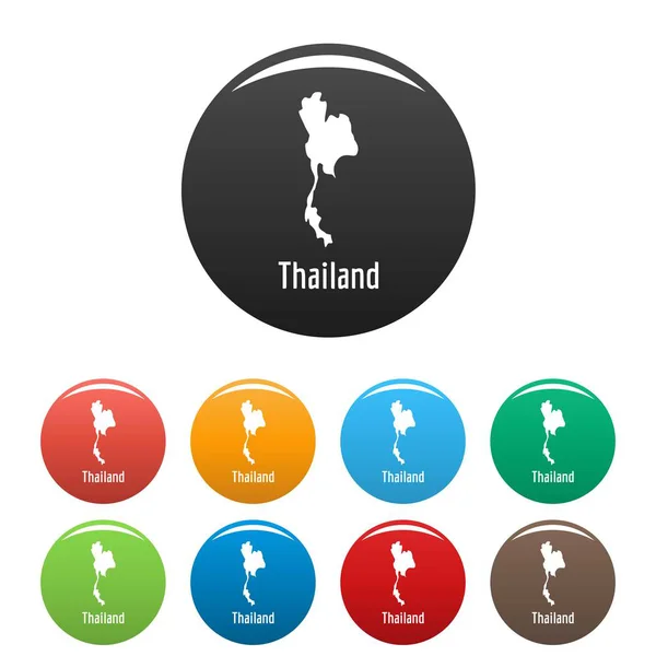 Thailand kaart in zwarte set vector eenvoudige — Stockvector