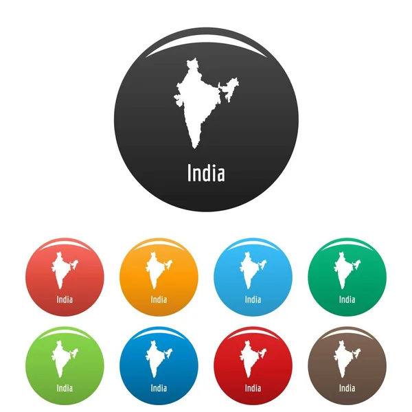 Ινδία χάρτη σε μαύρο σετ διάνυσμα απλό — Διανυσματικό Αρχείο