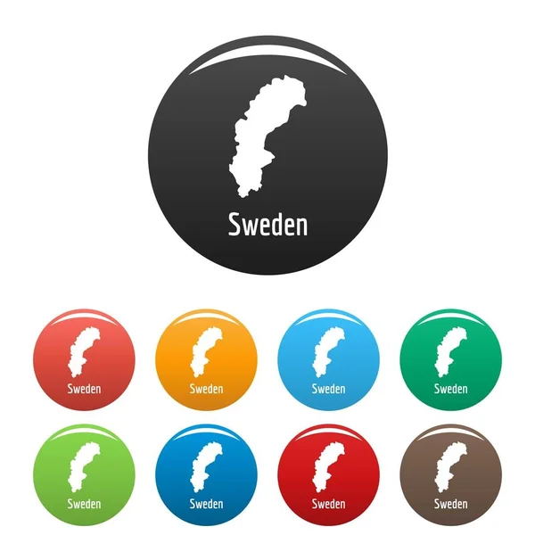 Schweden-Karte in schwarzem Set-Vektor einfach — Stockvektor