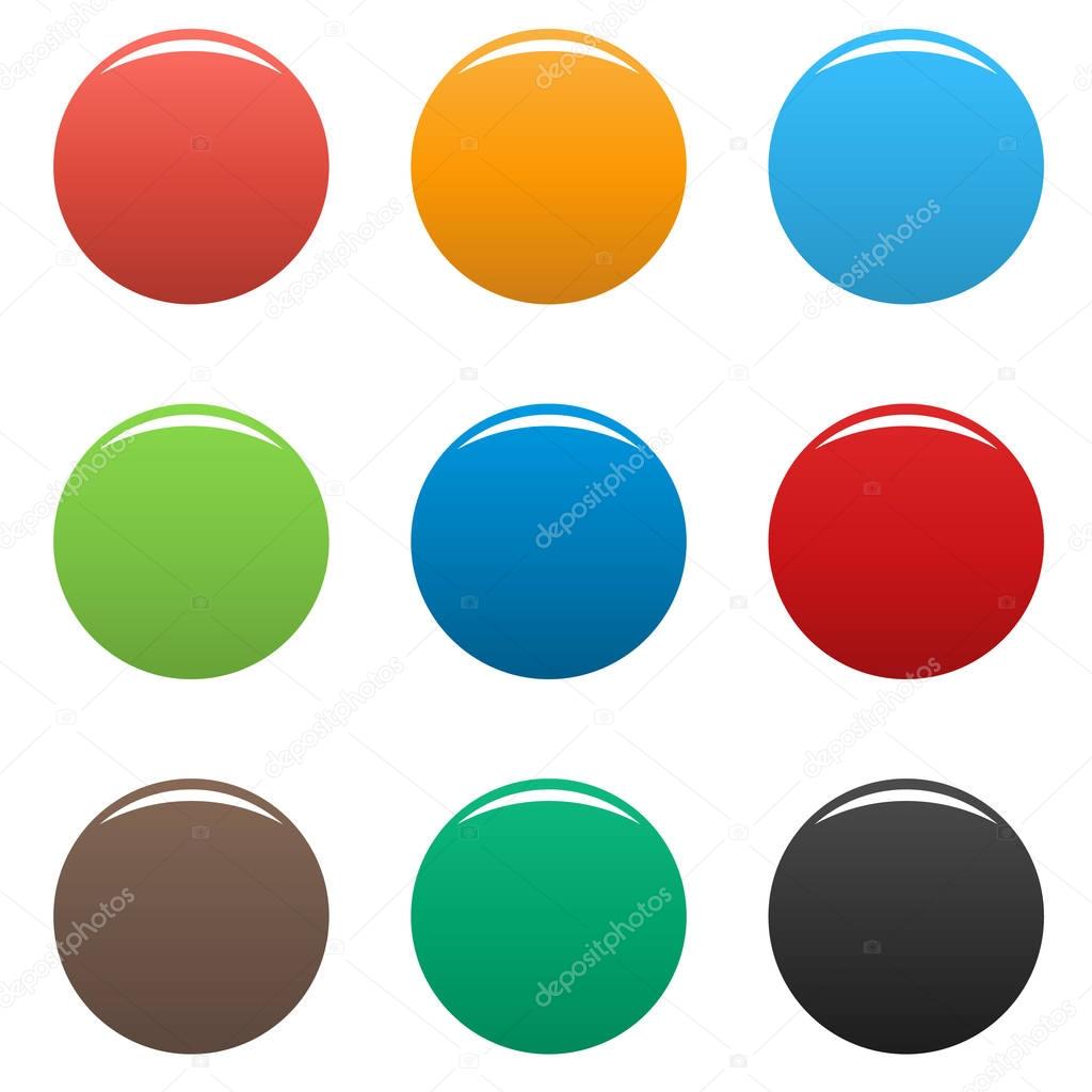Colorful buttons icon set vector simple