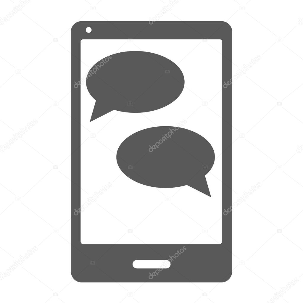 Mobile chat icon vector simple