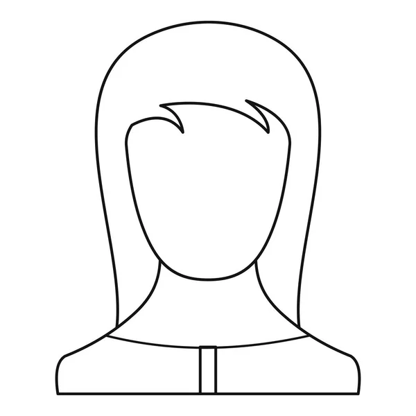 Fille avatar icône vecteur ligne mince — Image vectorielle