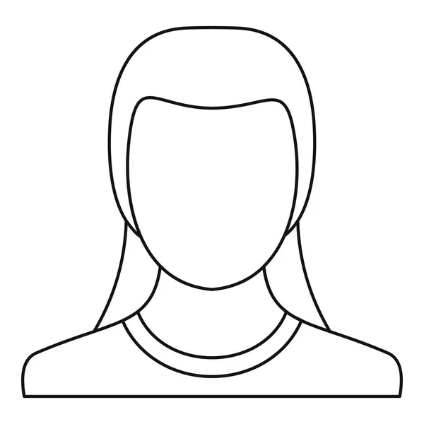 Nova mulher avatar ícone vetor linha fina — Vetor de Stock