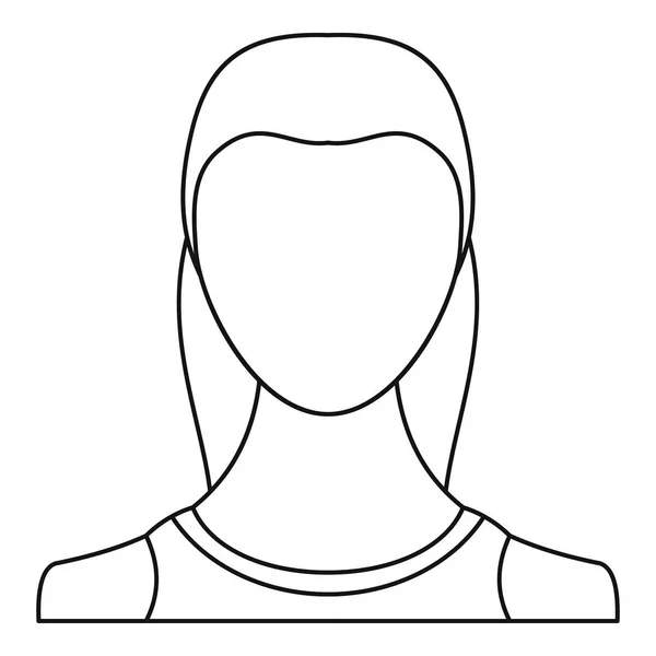 Chica icono de usuario vector delgada línea — Vector de stock