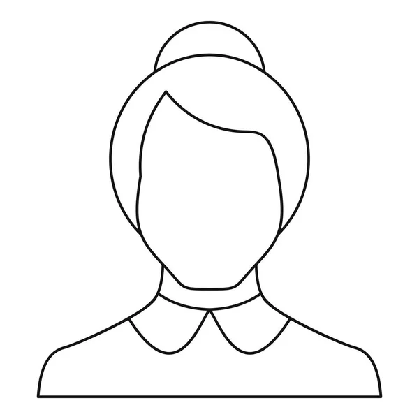 Best female avatar icon vector thin line — Stock Vector