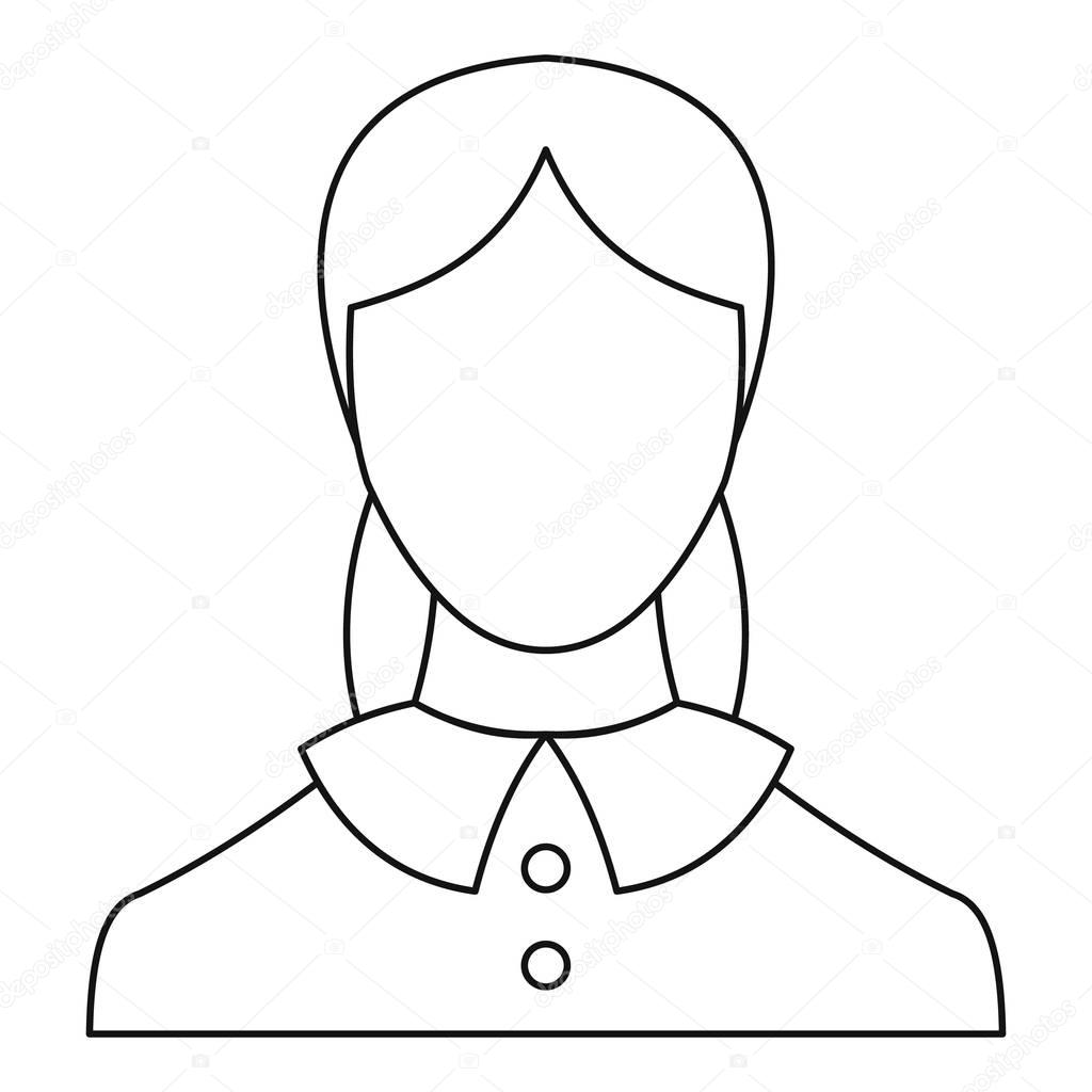 New woman user icon vector thin line