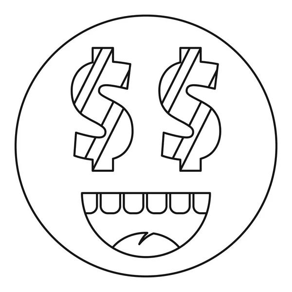 Dinero sonrisa icono vector delgada línea — Archivo Imágenes Vectoriales