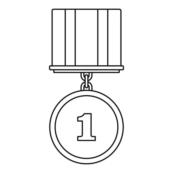 Medaille pictogram vector dunne lijn — Stockvector