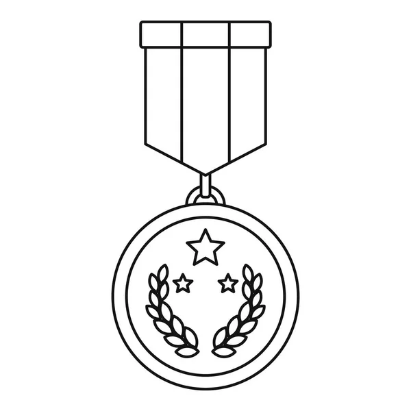 Médaille icône vecteur ligne mince — Image vectorielle