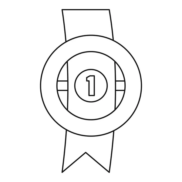 Award ribbon icon vector thin line — Stock Vector