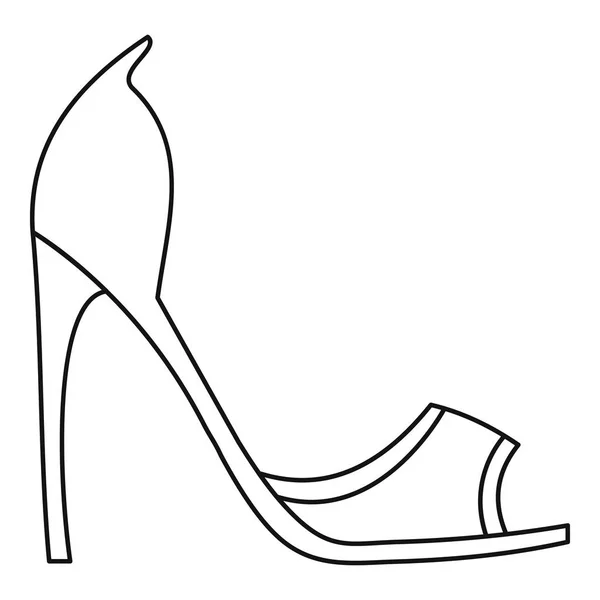 Woman shoes icon vector thin line — Stock Vector