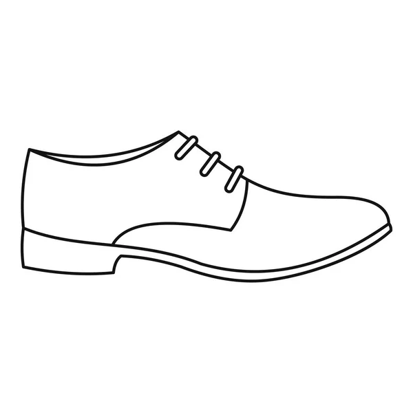 男性靴のアイコン ベクトルの細い線 — ストックベクタ