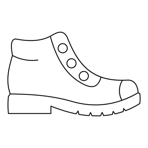 ハイキング ブーツのアイコン ベクトルの細い線 — ストックベクタ