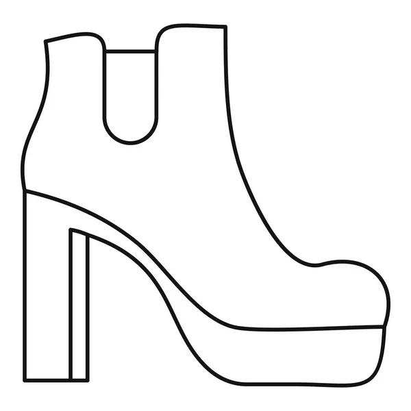 Mujer zapatos icono vector delgada línea — Vector de stock
