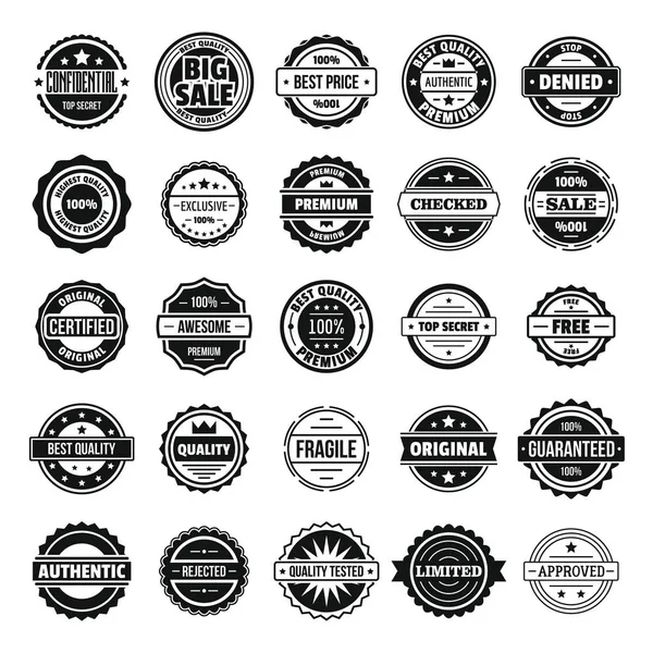 Vintage etykiety ikony zestaw, prostym stylu i odznaki — Wektor stockowy