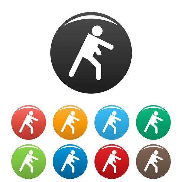 Figura palo stickman iconos conjunto pictograma vector simple — Vector de stock