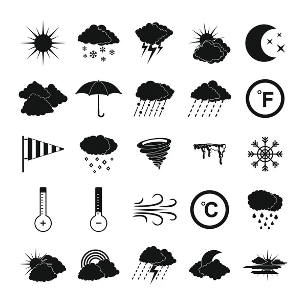 Set di icone meteo, stile semplice — Vettoriale Stock