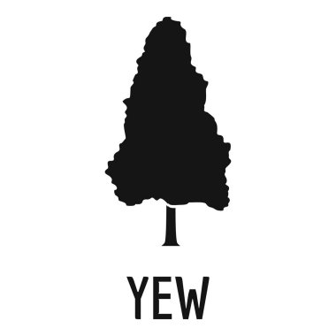 Yew tree icon, simple black style clipart