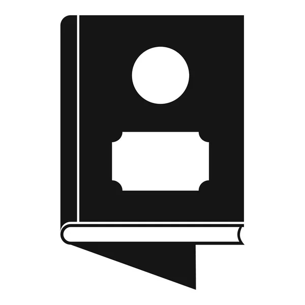 Icono del libro, estilo negro simple — Vector de stock