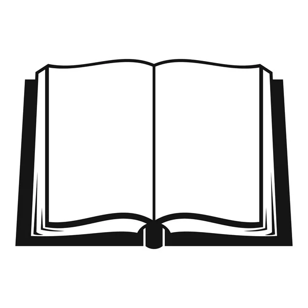 Livro implantado ícone, estilo preto simples — Vetor de Stock