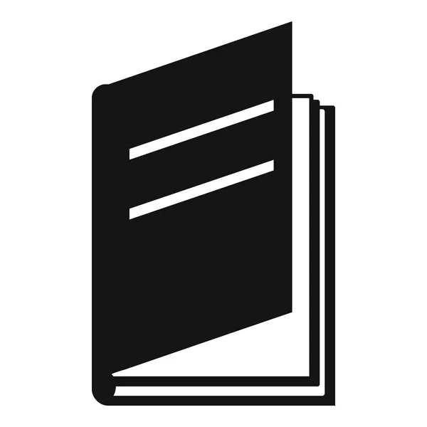 Libro ajar icono, estilo negro simple — Vector de stock