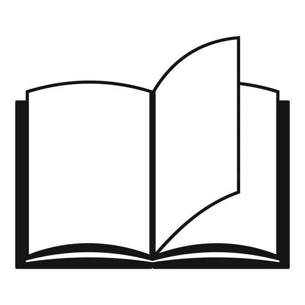 Icono de página de libro, estilo negro simple — Vector de stock