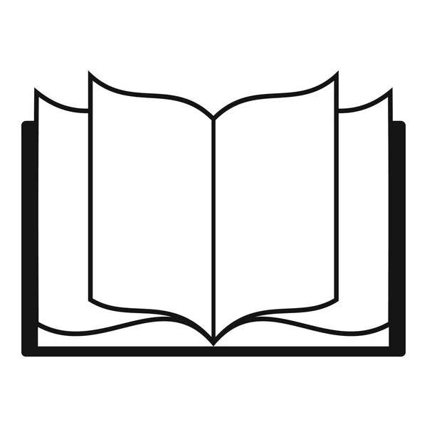 Ícone de aprendizagem de livro, estilo preto simples —  Vetores de Stock