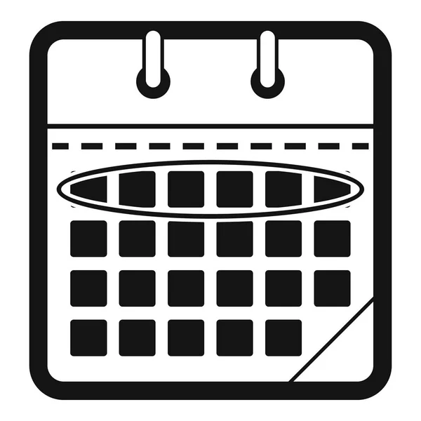 Ikony kalendarza dzień, prostym stylu czarny — Wektor stockowy