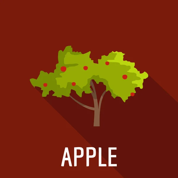 Иконка яблони, плоский стиль — стоковый вектор