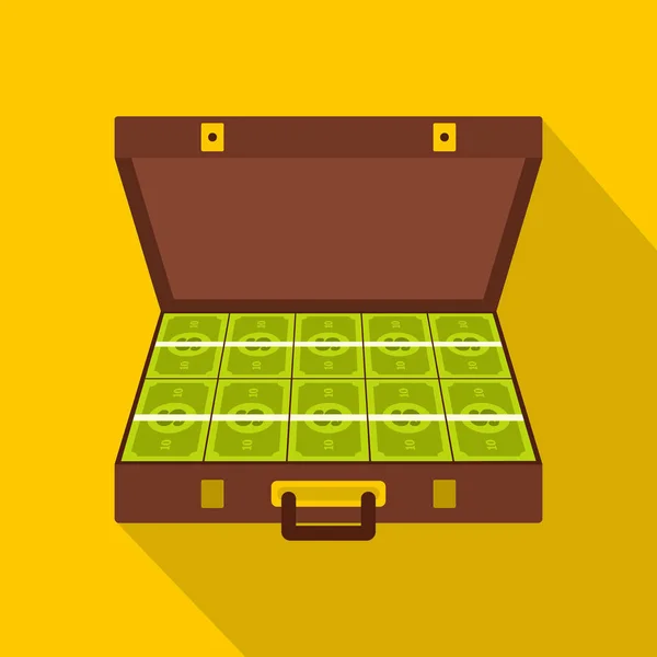 Reitcase money icon, flat style — стоковый вектор