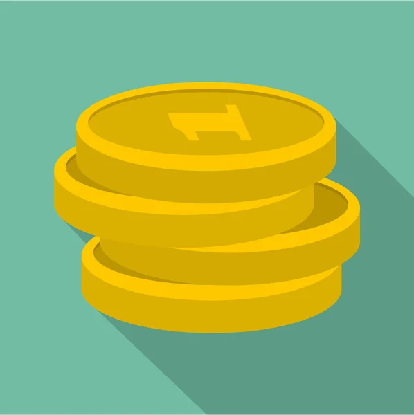 Ícone de moeda conceito, estilo plano —  Vetores de Stock