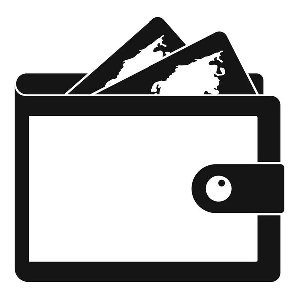 钱包图标, 简单的黑色风格 — 图库矢量图片