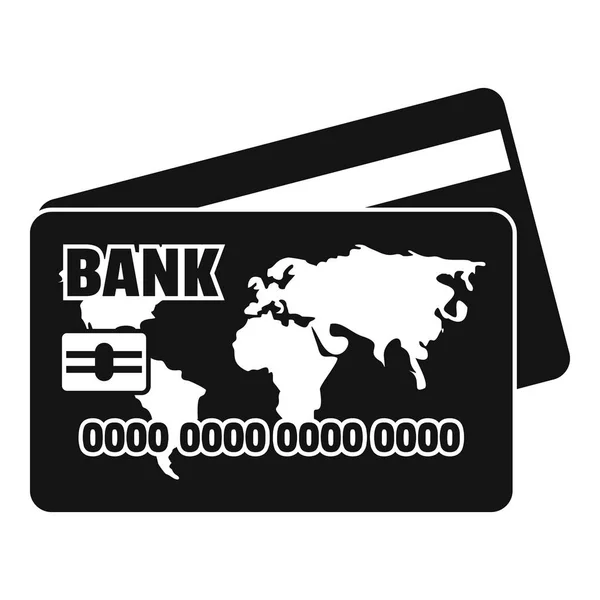 Icona della carta di credito, semplice stile nero — Vettoriale Stock